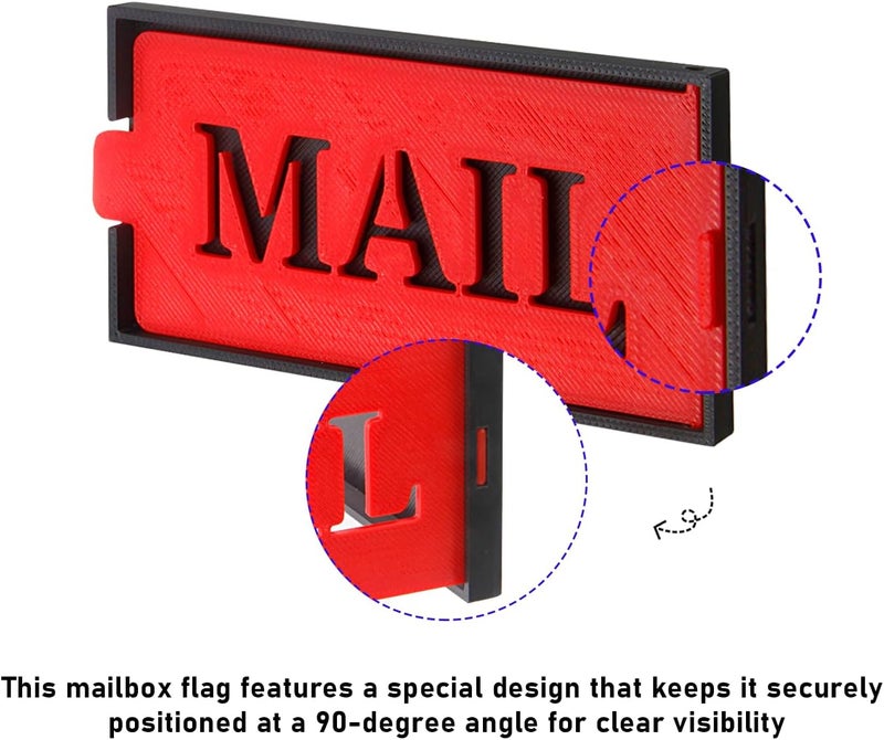 MXFIV Mailbox Flag Replacement Kit for Brick & Stone Mailboxes - Red All-Weather Plastic Flag for Front Wall Mount - No-Drill Installation, Universal Alert Signal - Stylish & Durable - Image 4
